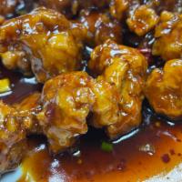 General Tso'S Chicken · A famous Chinese dish invented in the mid-70s, fried boneless dark meat with spicy honey bro...