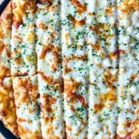 Cheese & Garlic Breadsticks · Parmesan pizza crust topped with Mozzarella and Provolone, served with a side of marinara fo...