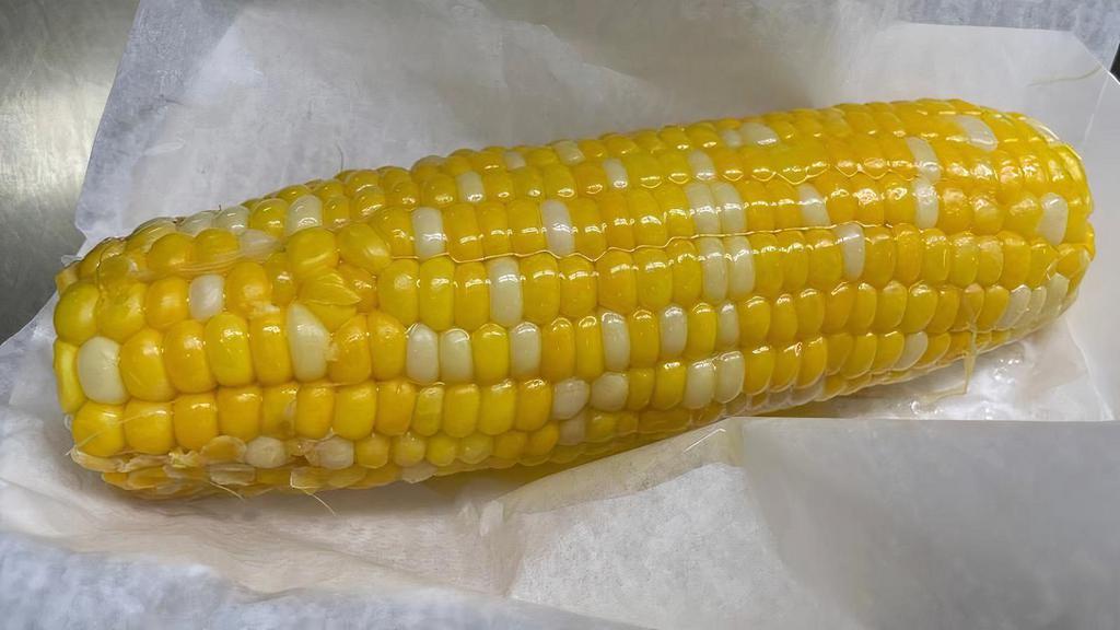 Corn On Cob · Fresh corn on the cob, served buttered, of course. Always a  favorite.