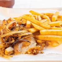 Fish, Shrimp & Fries · Grilled Tilapia and shrimp cooked with onions, and a delicious, chipotle, honey dip. Also se...