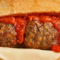 Meatball Hero · Italian meatballs, pomodoro sauce, provolone cheese, fresh mozzarella, and Parmesan cheese w...