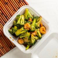 . Shrimp With Broccoli · Served with rice.