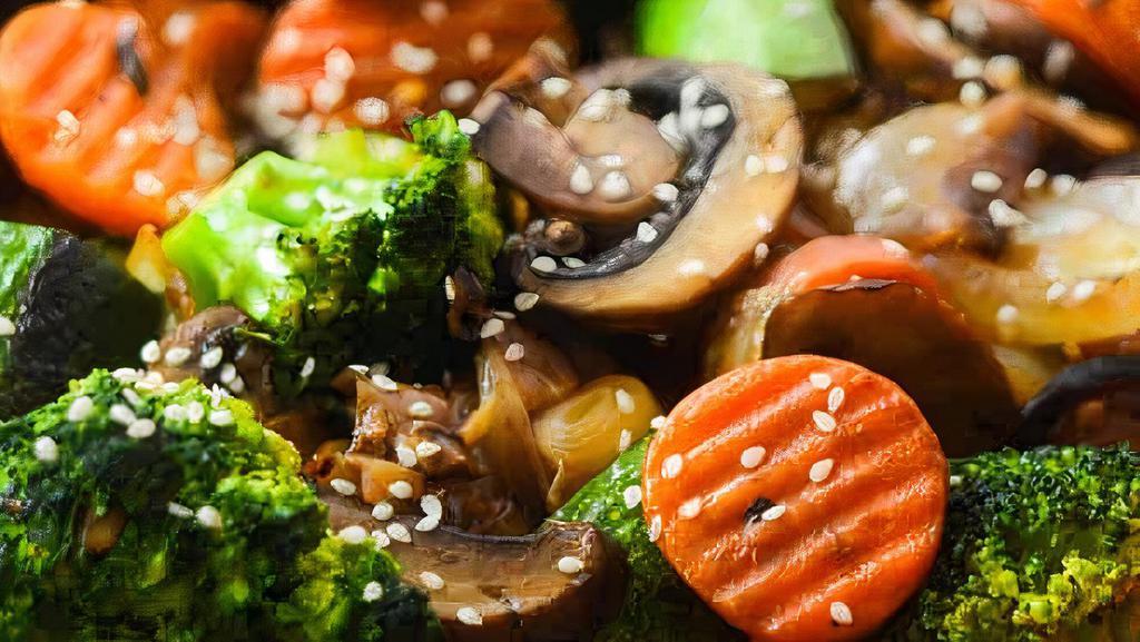 Vegetables · Entrées include fried rice, sweet carrots and four oz of shrimp sauce.