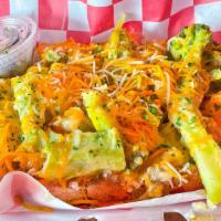 Loaded Cheesy Broccoli Chicken · Potato loaded with melted cheese, broccoli, chicken and butter!.