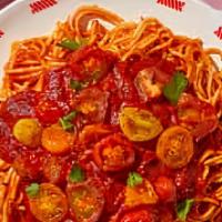 Baked Spaghetti · Marinara sauce topped with mozzarella.