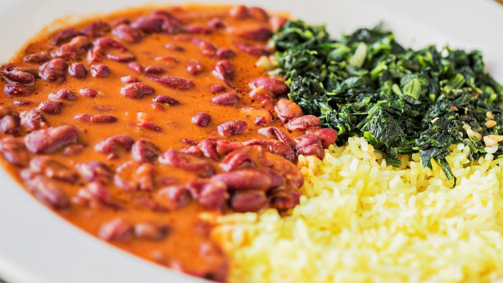 Maharagwe Ya Nazi (Vegan) · Kidney beans cooked in coconut milk and ginger. Choose two sides