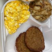 Breakfast Plate (Choose Meat Sausage,Bol,Bacon,Poish Sausage) · One breakfast meat with two sides
choose  meat  sausage,bacon,polish,sausage,bolona