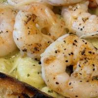 Marco'S Pesto Shrimp · Homemade Gnocchi w/ Seasoned Shrimp, Roasted Red Peppers, Cremini Mushrooms, and a Creamy Pe...