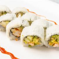 Orlando Roll · Shrimp tempura, cream cheese, lettuce, avocado topped w/ infamous crab salad and spicy mayo ...