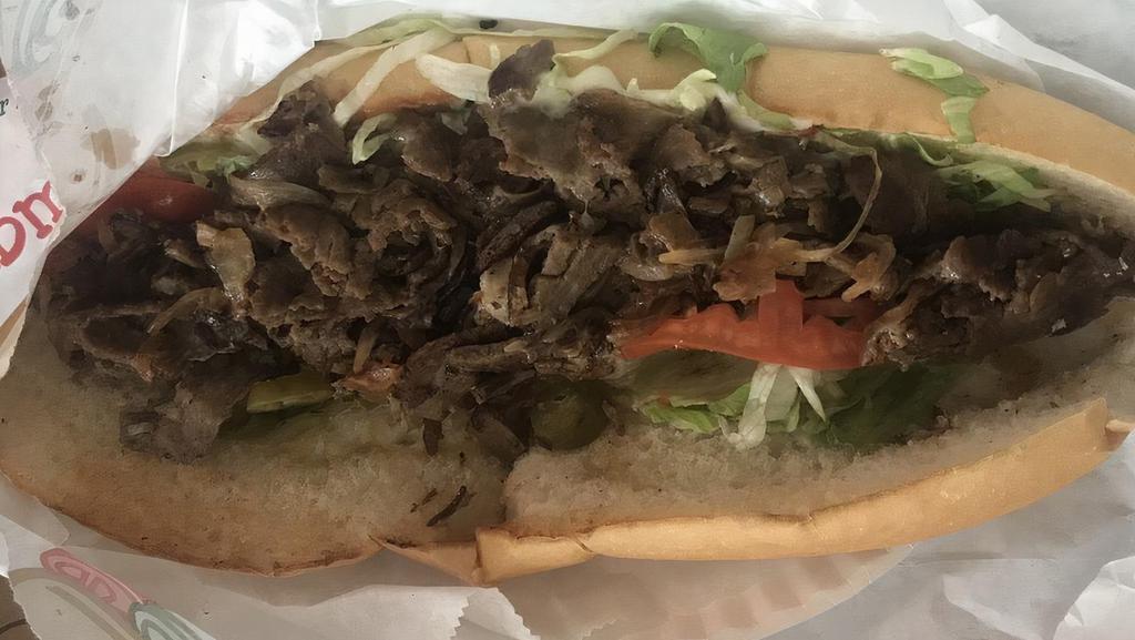 Philly Steak & Cheese (Large) · With fried onions.