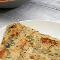 Spinach Paratha · Multi-layered bread stuffed with spinach.