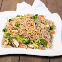 Vegetable Fried Rice · Rice, tofu, mushroom, carrot, pea, bean sprout, cabbage, broccoli, onion