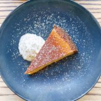 Mascarpone Cheesecake · With poached rhubarb