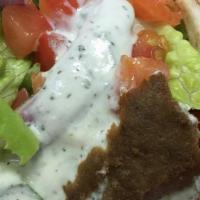 Original Gyro · Gyro meat, lettuce, tomatoes, purple onions and cucumber sauce.
