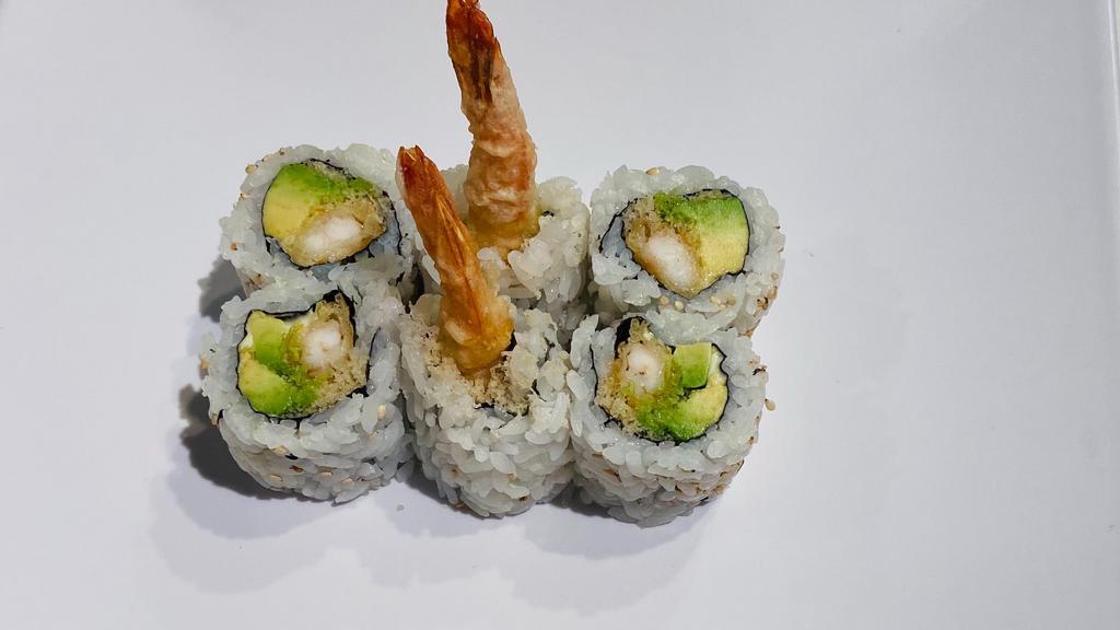 Dynamite Roll (Special) · Crabmeat, cucumber, avocado wrapped with baked fish & masago, scallion, mayonnaise & special sauce on top.