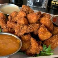Stage Divers · Crispy panko crusted chicken bites served with our amazing sweet Thai chili, creamy ginger, ...