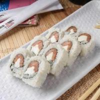 Japanese Bagel Roll · Smoked salmon and cream cheese inside.
