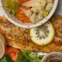 Grilled Redfish · Fresh, grilled Redfish served with any two sides