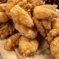 Seafood Combo Poboy · Any two seafood items, mayonnaise, lettuce, tomatoes and pickles on a toasted French bun
