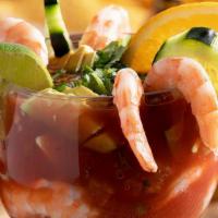 Cocktail De Camarón · Cold broiled shrimp mixed in our special homemade cocktail sauce and served with onions, cuc...