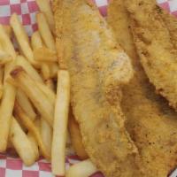 Whole Whiting  · Served with seasoned fries and bread.