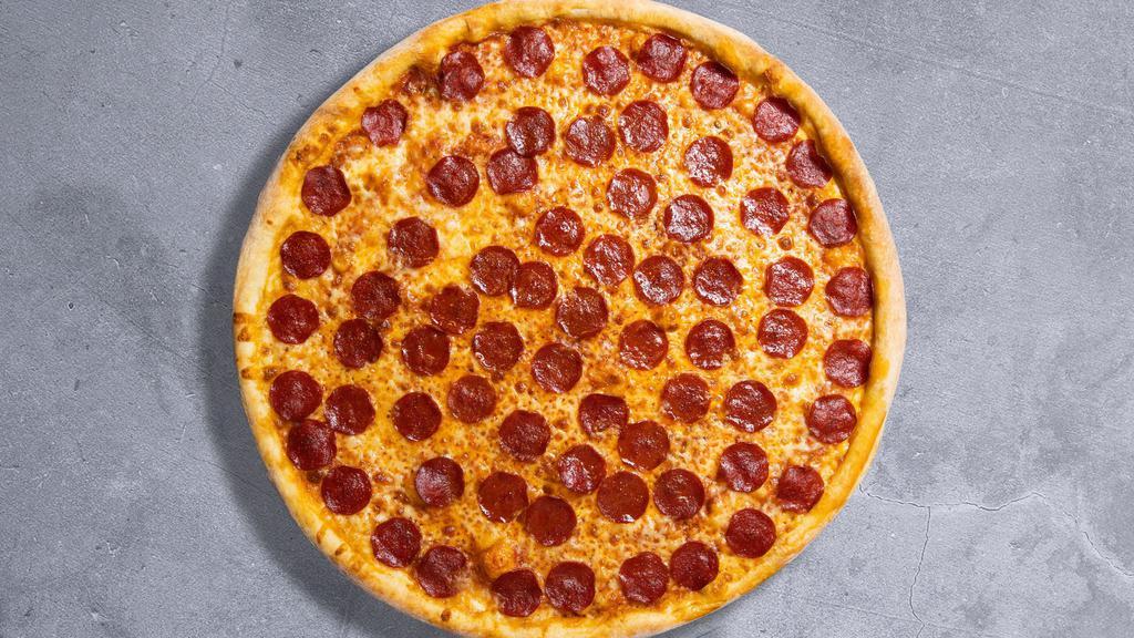 Pepperoni Pizza · Pepperoni and mozzarella cheese baked on a hand-tossed dough