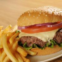 8 Oz. Ny Cheeseburger Combo · Comes with lettuce, tomatoes, onions, mayo and white American cheese.