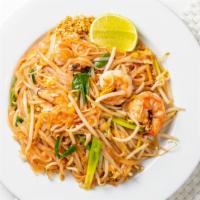 Pad Thai · Stir fried rice noodle with house sweet and sour sauce, egg, bean sprout and scallion