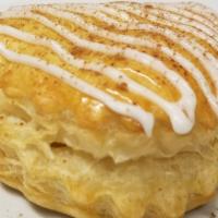Apple Turnover · Our apple turnovers are made in France, shipped frozen and baked fresh on-site.  Flaky and d...