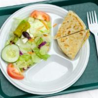Greek Salad · Remaine, iceberg, tomatoes, cucumber, pepperroncini, kalamata olives and feta cheese