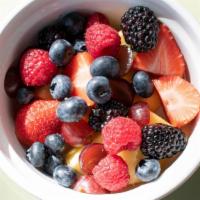 Fruit Bowl · Fresh berries & seasonal fruits (e.g. pineapple, cantaloupe, melon, grapes, apple).