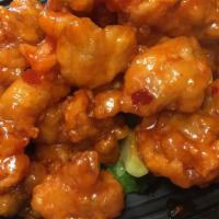 H-7. General Tso'S Chicken · Served with fried rice and egg roll.