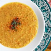 Lentil Soup · Famous red lentil soup flavored with just a touch of cumin and lemon juice and served with f...