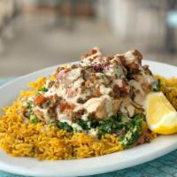 Spicy Seafood Platter (Lunch) · Spicy. Fresh pieces of the catch of the day, grouper and tuna sauteed in lemon olive oil, mi...