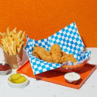 4 Piece Chicken Tender Combo · 4 chicken tenders with your choice of dipping sauce. Served with fries and your choice of dr...