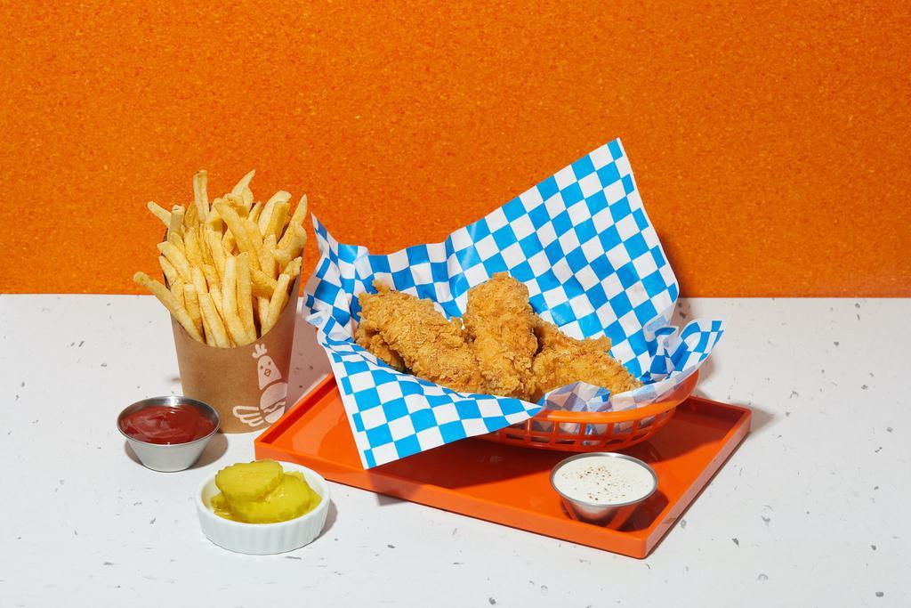 4 Piece Chicken Tender Combo · 4 chicken tenders with your choice of dipping sauce. Served with fries and your choice of drink.