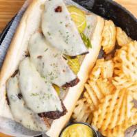 Patton’S Hot Sausage Patty Po’Boy · Swiss cheese with lettuce, tomato & pickle