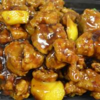Chicken With Orange Flavor · Hot. Chunk of chicken breaded and deep fried with Orange peel in sweet and spicy sauce.