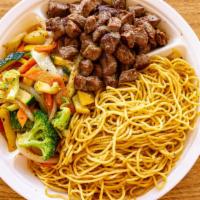 Steak · Japanese-style noodles cooked with vegetables. served with noodles and vegetables.