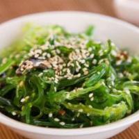Seaweed Salad · Vegetarian.Vegan. Chilled seaweed salad, garnished with sesame seeds.