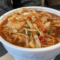 L-2. Kung Poa Spicy Noodle Soup · Spicy. Chicken & shrimp with vegetables.
