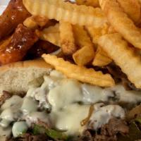 Philly Cheese Steak (Fries & Drink) · Comes with sandwich, fries and med size dink.