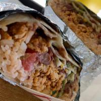 Burrito · Rice, Beans, Pico de Gallo, Cheese and Sour Cream and YOUR CHOICE OF MEAT