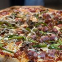 The Supreme Pizza · Pepperoni, Italian sausage, green pepper, onion and mushroom
