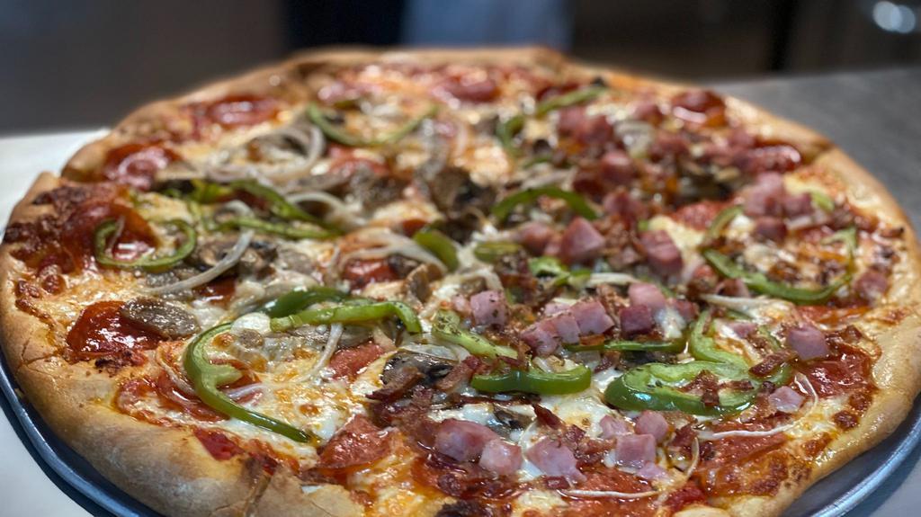 The Supreme Pizza · Pepperoni, Italian sausage, green pepper, onion and mushroom