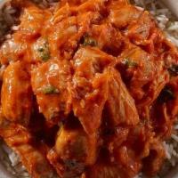 Honey Sriracha Chicken Bowl · Slow cooked chicken with sweer and spicy honey sriracha. Served over steamed rice and with a...