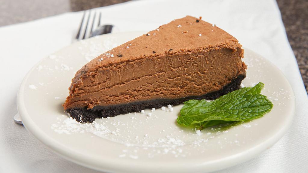 Chocolate Oreo Cheesecake · A rich chocolate cheesecake baked on a crust of finely ground ®oreo cookies.