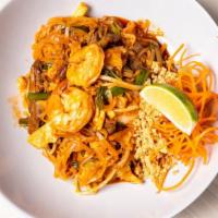 Pad Thai · Famous dish of thailand. Rice noodles sautéed with bean sprouts, eggs, green onions, peanuts...
