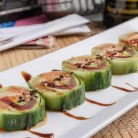 Unplugged Roll · Three fabulous fish (red tuna, yellowtail, salmon) collaborated with crab stick and avocado ...