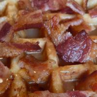 Maple Bacon · OG waffle drizzled with hot maple butter and topped with bacon crumble